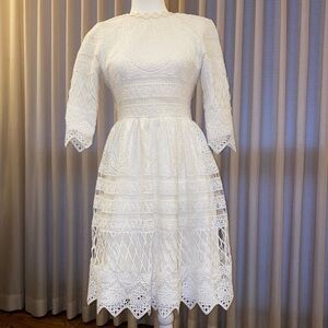Elegant White Lace Dress